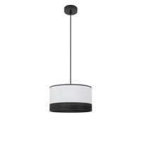Distribuidor - Lâmpadas Diversas | Colgantes Moderno | COLGANTE OLGA 1XE27 NEGRO/BLANCO-MAD.NEGRA REGX30X30 CM Ref: 190093009